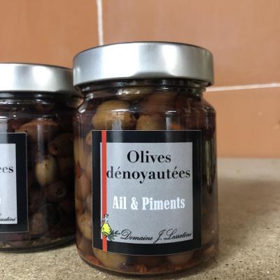 PITTED OLIVES with Garlic and Piment